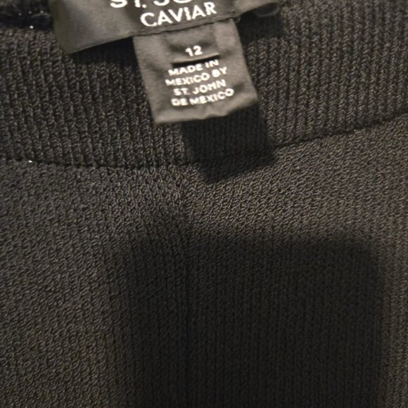 St. John Caviar Knit Pantsuit  with Military Gold Chain Jacket  Sz 12 - Picture 9 of 10